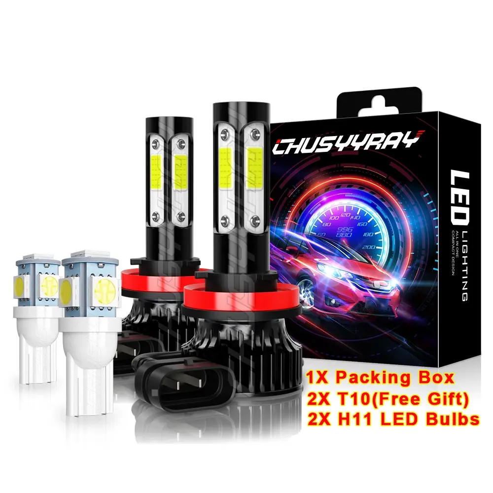 LED Headlight H11 Low Beam Bulbs Combo For Chevy Silverado 1500 2500HD 2007-2015