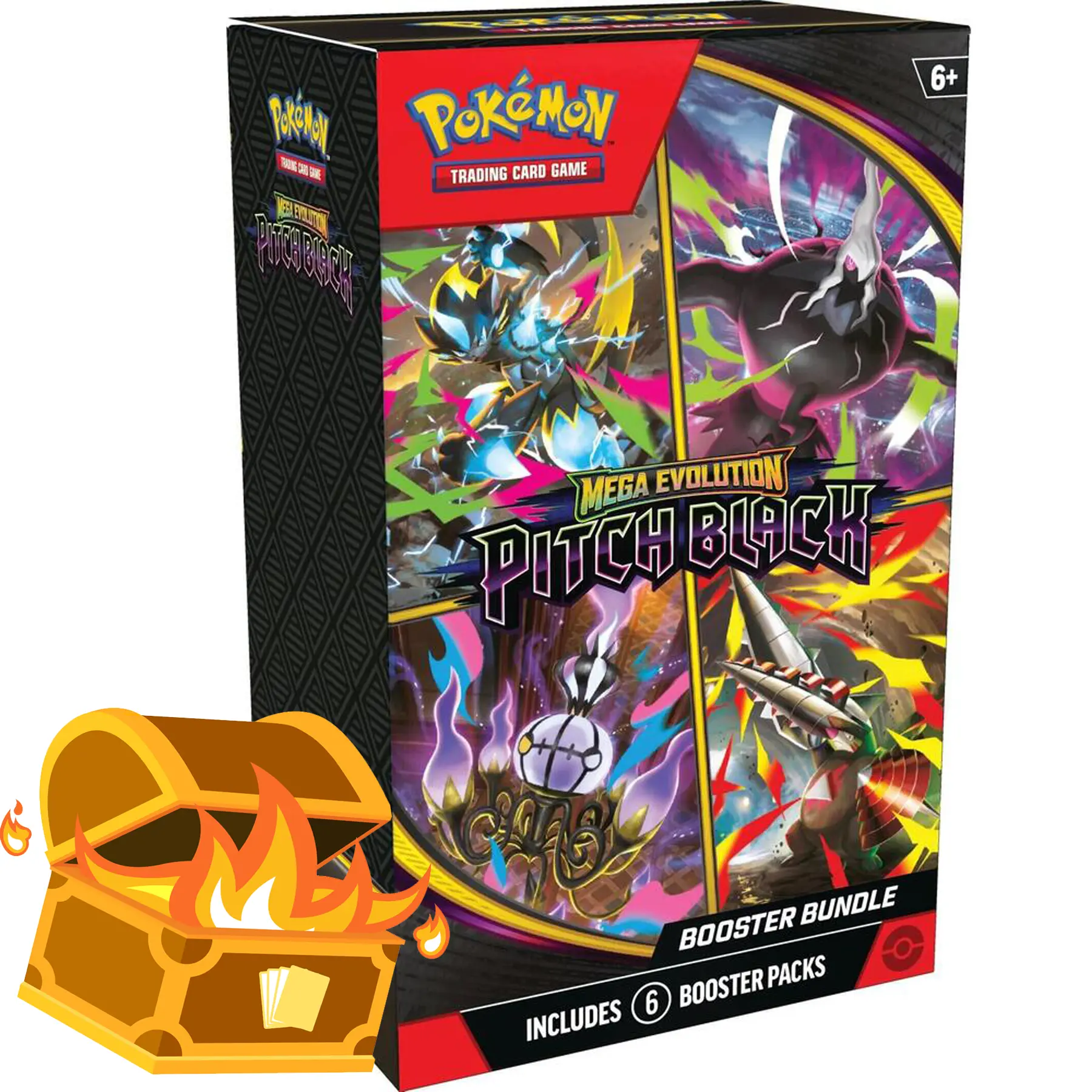 Pokémon TCG: Mega Evolution Pitch Black Booster Bundle - 6 Booster Packs for Collectors & Players