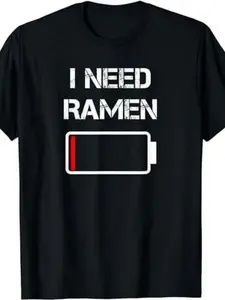I Need Ramen Japan Anime Funny Noodle Love Ramen T-Shirt.jpgSame Style for Men and Women  Summer Short-sleeved Printed T-shirt Pure 220G