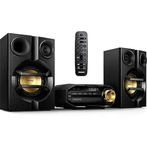 PHILIPS | Bluetooth Stereo System for Home with CD Player , MP3, USB, FM Radio, Bass Reflex Speaker, 230 W, Remote Control Included Audio Portable