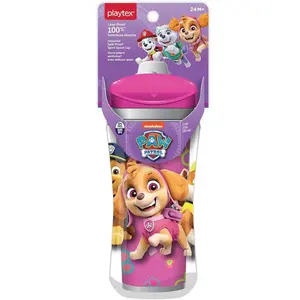 Playtex Baby Sipsters Stage 4 PAW Patrol Spout Cups, Spill-Proof, Leak-Proof, Break-Proof - Pink, 12 Oz, bottles 1 Count