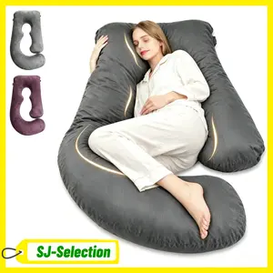 41/60 inch Maternity Pillow,full body Pillow with Removable Velvet Cover,abdominal support for pregnant women and side lying,Side J Type Full-Body Pillow for Back, Legs and Belly Support, Comfortable Slumber for Man and Women