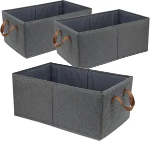 Foldable Washable Fabric Car Storage Basket with Handle, Reusable Multi-Purpose Organizer Bin for Home Supplies & Luggage Accessories (Mother's Day Gift)
