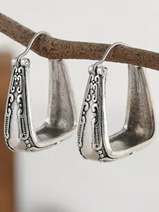 A Pair of Ethnic Totem Geometric Ring Earrings, Vintage Tribal Style Jewelry for Men & Women, Perfect Gift for Couples & Best Friends