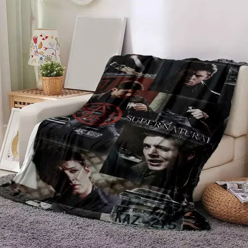 1pc of comfortable blanket showcasing scenes and characters from Supernatural, home decoration or as a