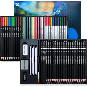 70 count Art  Drawing Set, Pro Art Supplies with Tutorial,Colored, Graphite, Charcoal, Watercolor & Metallic Pencil, for Artists Adults Teens Beginner