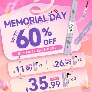 UCOOLME Eyelash Extension Adhesive Glue Set (2-Piece + 3-Piece), 48H Long-Lasting Hold, Waterproof Super Strong Bond, Makeup for Beginner Girls, Eyelashes Extensions Lash Glue Glow Up Cosmetic