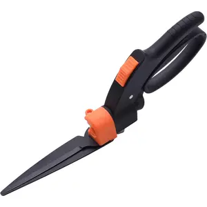 Swivel Hedge Shears with 360 Degree Rotation - Harden Stainless Steel Blade Lawn Scissors - Easy Edging - Ergo Grip Handle with Safety Lock Separator Tool