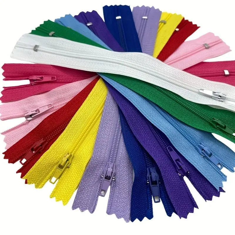 10pcs Vibrant Nylon Coil Zippers, Side Zipper, 5.9 Inches - Durable & Colorful Sewing Accessories for Tailoring and Crafts, Assorted Colors