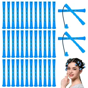 40 Pcs Blue Plastic Hair Perm Rods Small Cold Wave Rods Curlers Rollers DIY Hair Curler Styling Tools for Hairdressing Hair