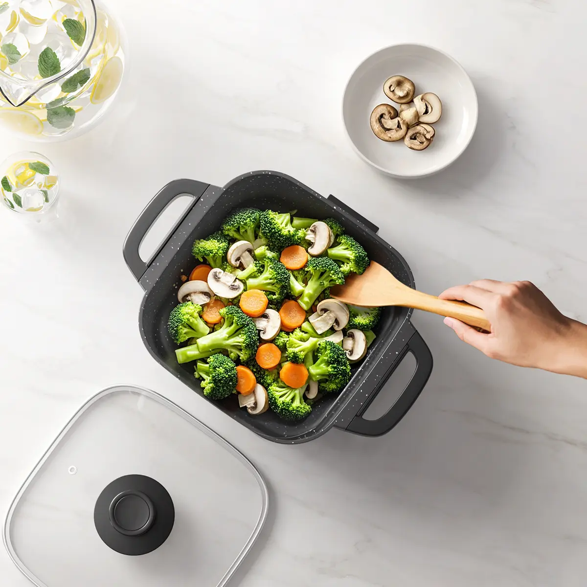 AORAN Non-Stick Electric Frying Pan, Can Be Used to Fry Steak, Eggs, and Boil Milk. It is Suitable for Small Meals and Quick Cooking. Appliances Cooker Kitchen Household Appliances Heating Cooker Multifunction