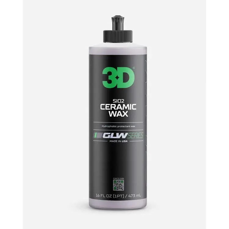 3D GLW Series Ceramic Wax   SiO2 Infused Car Wax for Ultimate Gloss, Hydrophobic Protection & Easy Application | Ultra Slick Shine | Made in USA