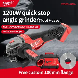 MILWAUKEE M18-FSAGV125XPDB 2888-20 M18 FUEL' 125 mm variable speed &braking angle grinder with paddleswitch(TOOL WITH BOX )