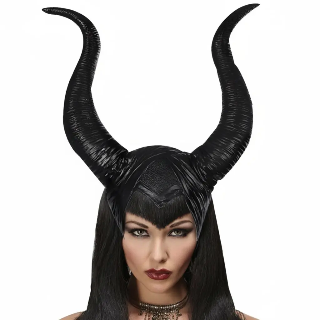 Maleficent-Inspired Dark Fairy Horns Headband - Evil Queen Gothic Horned Helmet, Halloween Cosplay Accessory, Festive Costume Prop