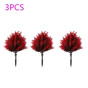 3 trees - artificial red pine and cypress trees with ground stakes, UV-resistant fake pine trees, cypress trees, shrubs, realistic green plants, suitable for indoor and outdoor front porches, gardens, Christmas and other festival celebration party decorat