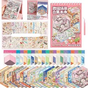 3D Sticker Scene Book,Sticker Therapy for Adults,Include 20 Beautiful House Isometric 3D Space DIY Scene Stickers Book,Cute Art Stickers for Girls,Sticker Sheets
