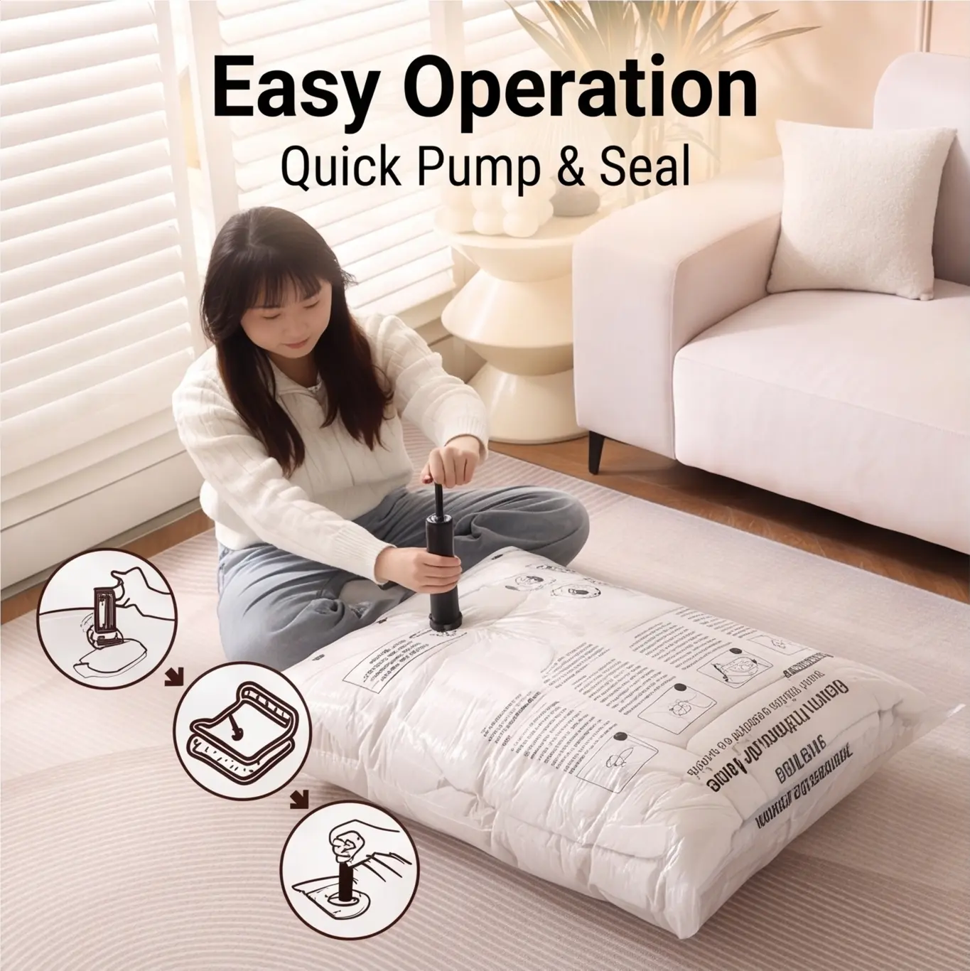 Vacuum Compression Storage Bags With Rechargeable Handheld Pump Waterproof Reusable Space Saver For Clothes Carry On Suitcases Travel Home Organization Perfect Father’s Day Summer Travel bolsas para organizar