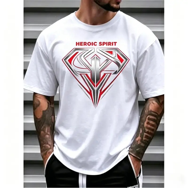 Justice League Men'S Plus Size Casual Crew Neck T-Shirt Graphic Print Short Sleeve Ideal for Spring/Summer Everyday Tshirt| Playful Text Design Comfortable Fit SIZE Plus Size M-3XL