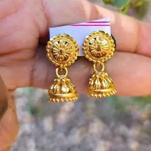 Gold Plated  Pinjada small  Jumka  Earrings - Elegant Design Gold Plated Jewelry Accessory