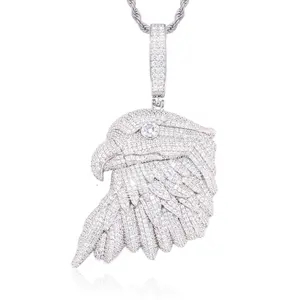 【#P784】White Eagle Pendant UCCIYO Lab-Created Moissanite S925 Sterling Silver Moissanite Pendant Necklace For Women Men Hip Hop Jewelry Gift
