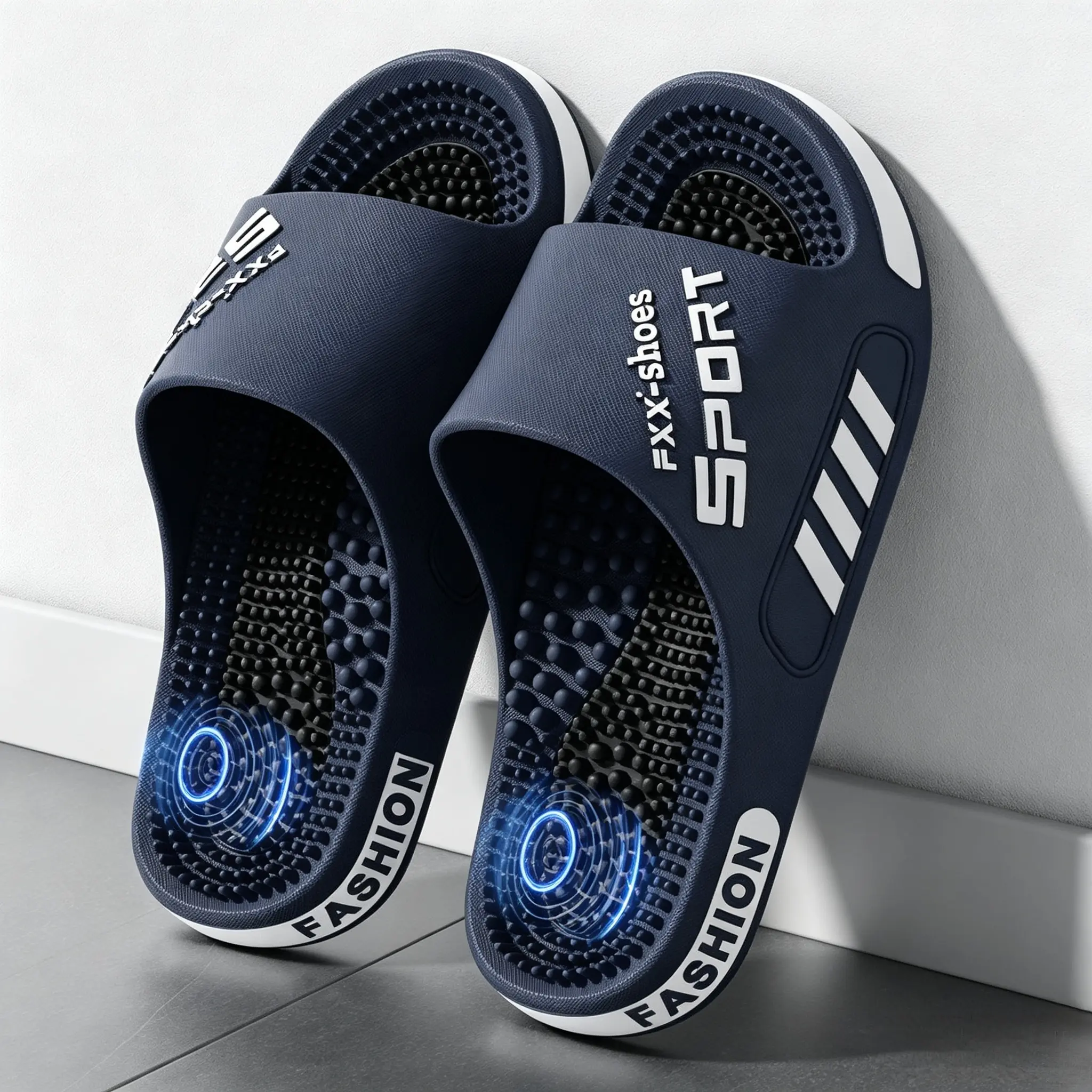 Men's 2026 New Summer Thick Sole Slides | Acupressure Massage Nodules, Non-Slip Ultra-Quiet Comfort, Indoor Home Casual Footwear flat men