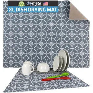 Drymate Dish Drying Mat, Kitchen Gadgets - Absorbent, Waterproof, Trimmable, Washable (Made in the USA)