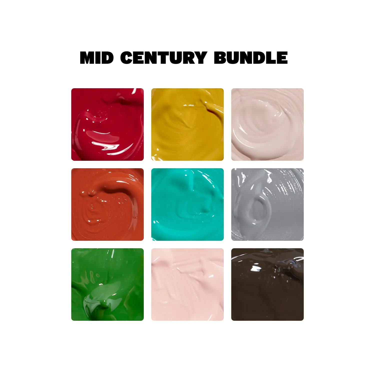 Mid Century Art Supplies Bundle, 4oz Art Colors - Buttery Smooth, Modern Colors, Easy Mixes for Artists