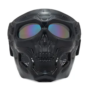 Motocross Goggles Sport Riding, Harley Goggles Mask Motorcycle, Riding Goggles Tactical Helmet Tactical Motorcycle Helmet with Goggles Tactical Full Face Skull Mask