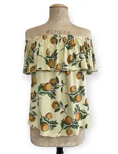 Oranges & Cream Off the Shoulder Dolores Peasant Blouse