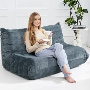 Dragosum Bean Bag Chair for Adults - Memory Foam Filled Loveseat, Fireside Lounger Beanbag Chair for Home, Gaming Room