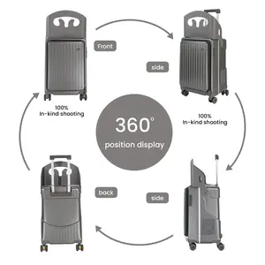 Rideable Suitcase with Seat and Seatbelt — Front-Opening Design, Silent 360° Spinner Wheels with Brakes — Rolling Luggage Ideal for Airport Travel, Vacations, and Family Trips (Premium Grey) One-Button Removable