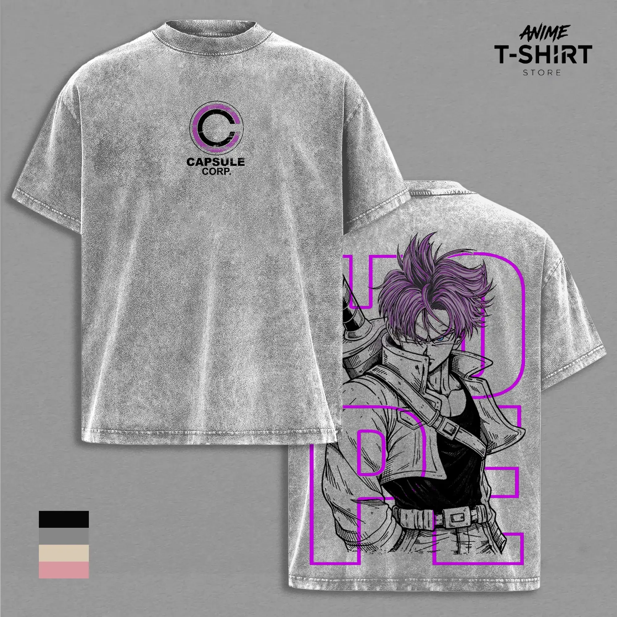 Trunks Graphic Tee Vintage Washed Shirt Unisex Streetwear Anime Shirt Future Trunks Saiyan Tee DBZ Z Shirt Gift for Anime Lovers DBZ Fans