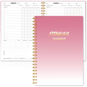 Fitness Journal Workout Planner for Women & Men - A5(5.5" x 8.5") Sturdy Workout Log Book for Gym & Personal Home Workouts - Pink