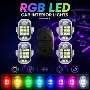 High Brightness Wireless LED Strobe Light Kit – RGB, Remote Control, USB Charge, Emergency & Night Riding Lights for Car, Truck, Motorcycle, Drone