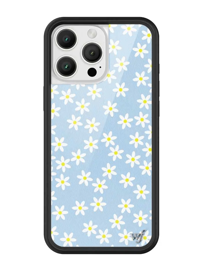 Blue Daisy | Limited Edition iPhone Case | Raised Protective Black Bumper | Women Owned Small Business | Blue Daisy Print Trendy Aesthetic Flower Durable Cute Gift for Her