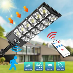 Solar Street Light Outdoor with Motion Sensor, Dusk to Dawn LED Road Lamp, Waterproof Area Lighting for Driveway, Parking Lot