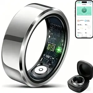 2026 Compact Unisex Adults Health Tracker Ring - IP68 & 5ATM Waterproof, Bluetooth Wearable Smart Bracelet, Blood Pressure, Heart Rate, Sleep Monitoring, Multi-Sport Fitness Tracker