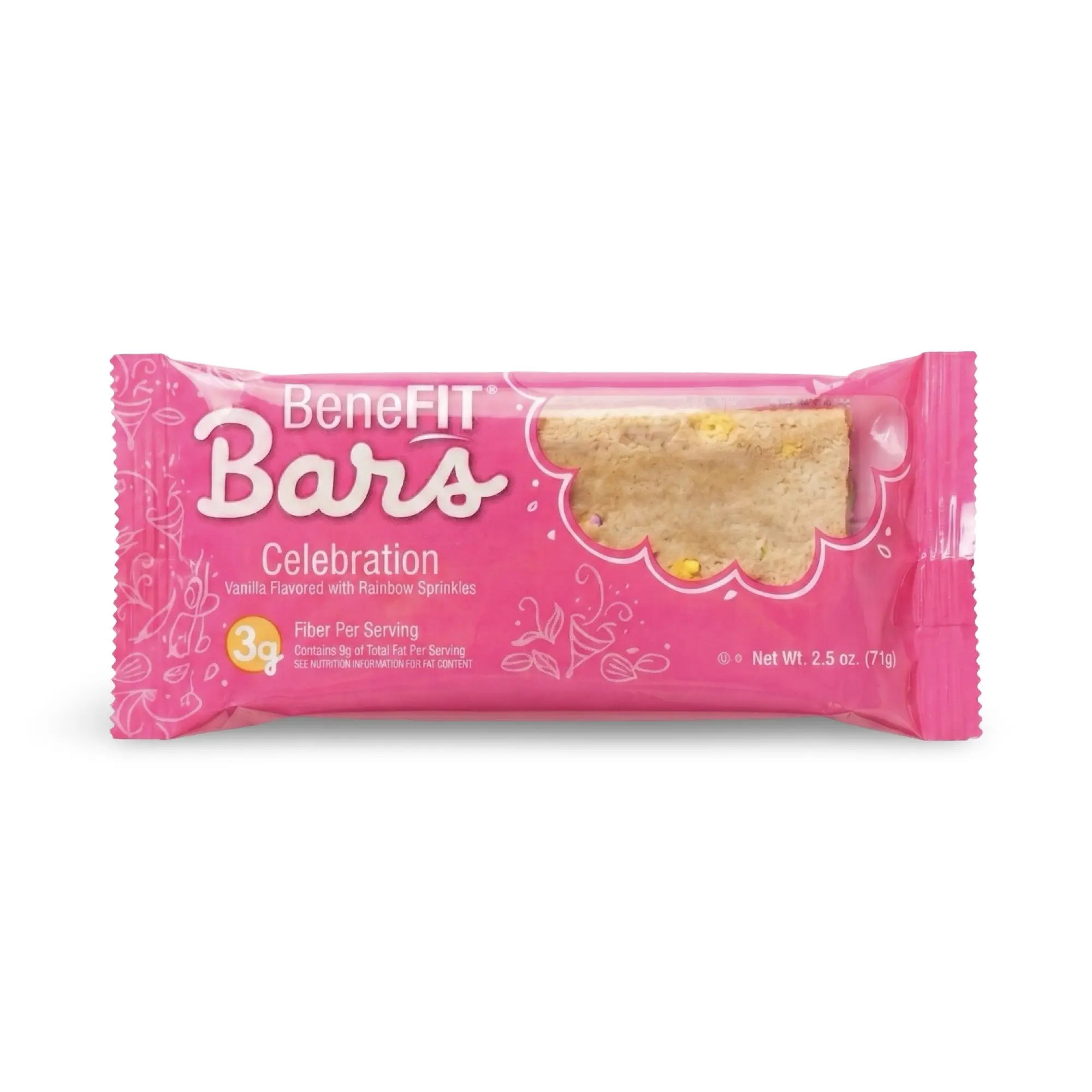 Celebration Birthday Cake BeneFit Bars School Snacks, 2.5 Oz, Pack of 12