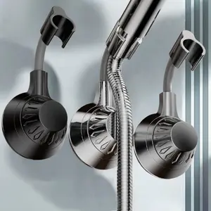Adjustable Suction Cup Shower Head Holder, Universal Wall Mounted No Drill Installation, Tool-Free Bathroom Mounting, Easy Setup