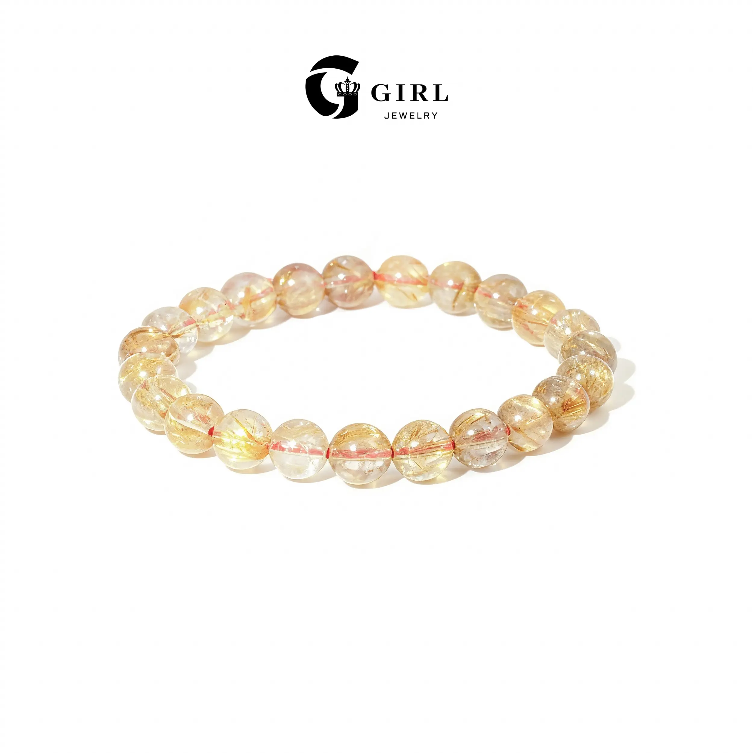 GGIRL Natural Crystal Healing Bracelet-Beaded Bracelet for Women & Men, 8mm-13mm Round Bead Stackable Bracelets for Meditation, Yoga, Spiritual Healing & Positive Energy