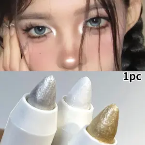 [Long-Lasting Shine Highlighter] Pearlescent highlighter stick and eyeshadow pencil - Silver/gold shades, long-lasting shimmer, create a shimmering look, perfect for festivals