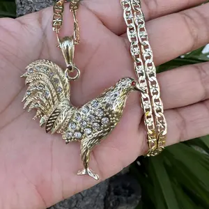 Rooster Bling Necklace Male Anniversary Female Birthday Daily Auspicious