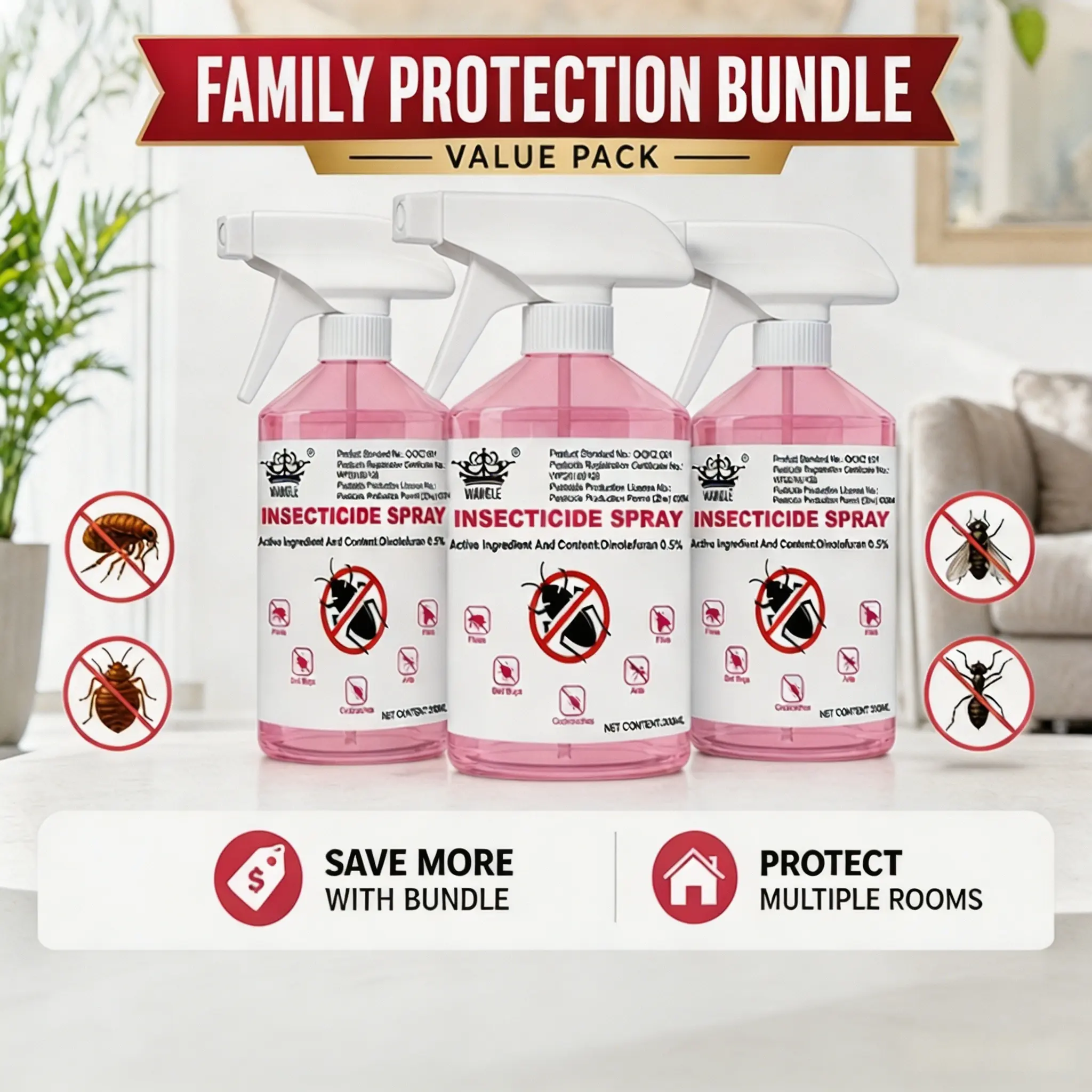 Effective Pest Control Solution for Cockroaches & OtherlnsectsUser-Friendly & Versatile Usage Kills Roaches Dead