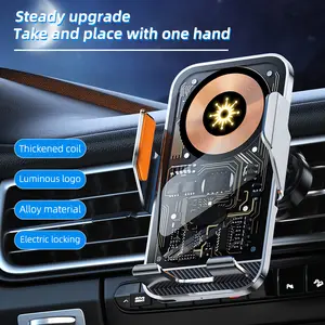 Wireless Car Charger Fast Auto Clamping Car Charger Phone Holder fit iPhone Pro tags Smart phone Cell phone Charging Electronic magnetic 360 rotating Lightning Bracket