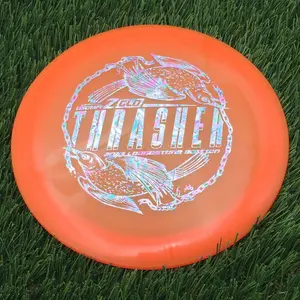 Discraft Elite Z Glow Thrasher with 2023 Ledgestone Edition - Wave 2 Stamp - 177.0g - Bright Orange