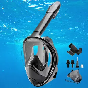 Full Face Goggles Full Face Snorkel Mask with Detachable Camera Mount,Snorkeling Swimming Diving Mask Wide View Anti-Fog Anti-Leak for Adult Youth
