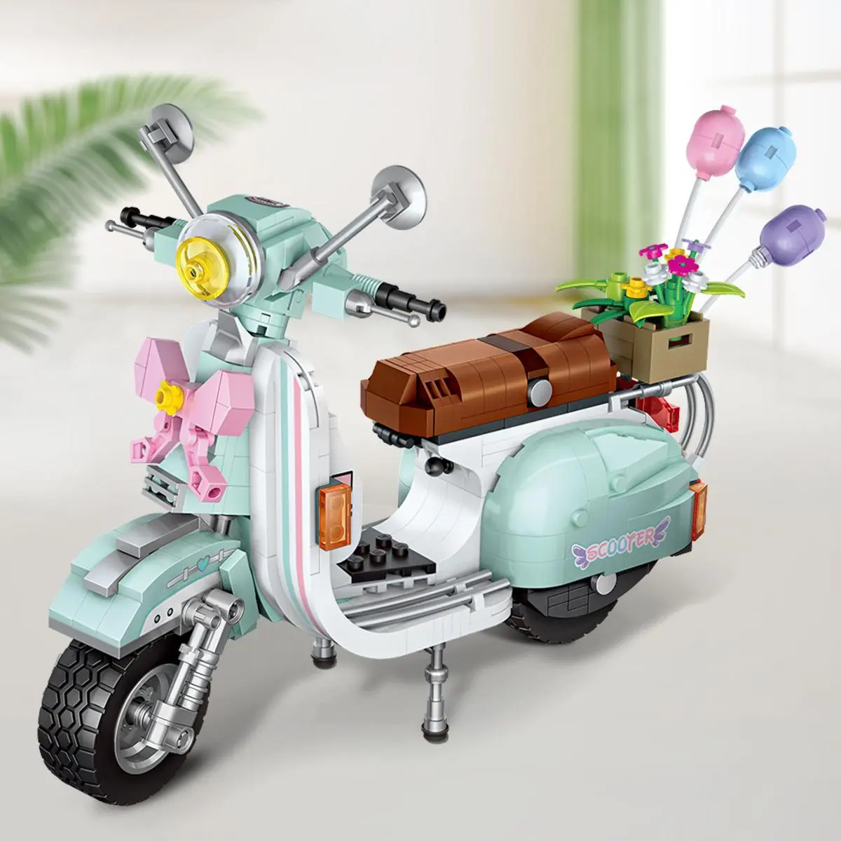 LOZ Lizhi Small Particle Creative Building Blocks Toy Car Little Sheep Motorcycle Motorcycle Powered Electric Vehicle Model Kit Assembly Toy - Little Sheep Motorcycle Model Building Kits