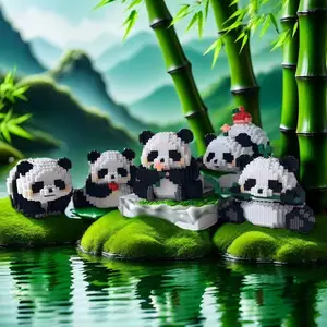 81-1011 pieces of Panda Combination Puzzle Toys and Building Blocks, Building Block Set, bear building block, which can enhance creativity and motor skills for holiday gifts.