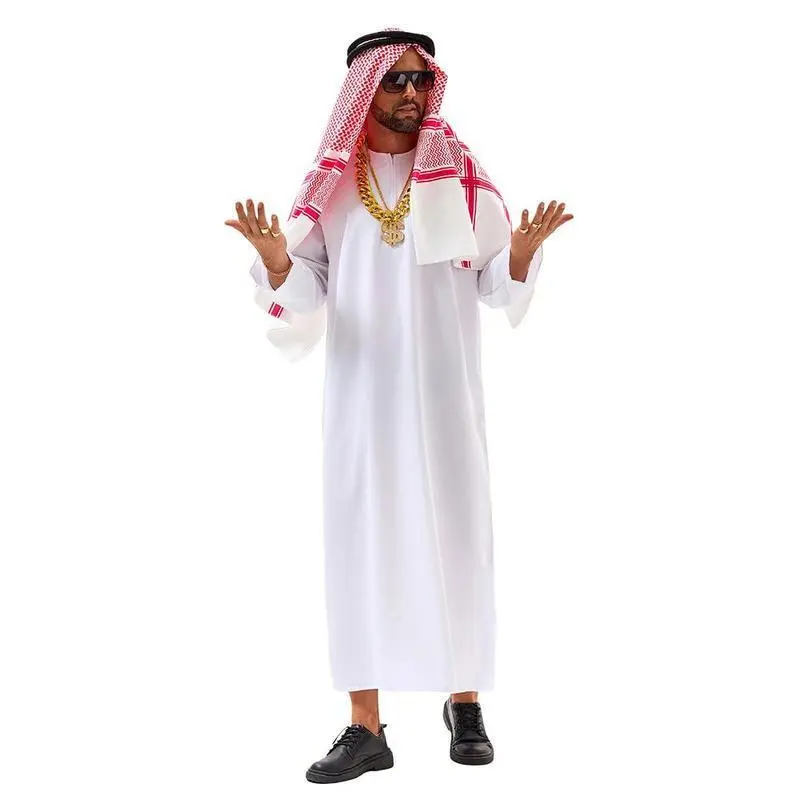 Middle East Arabic style clothing set long robe for men and women Dubai tycoon UAE cosplay performance outfit
