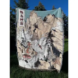 anime inspired handmade blanket tapestry Woven Blanket Woven Blanket